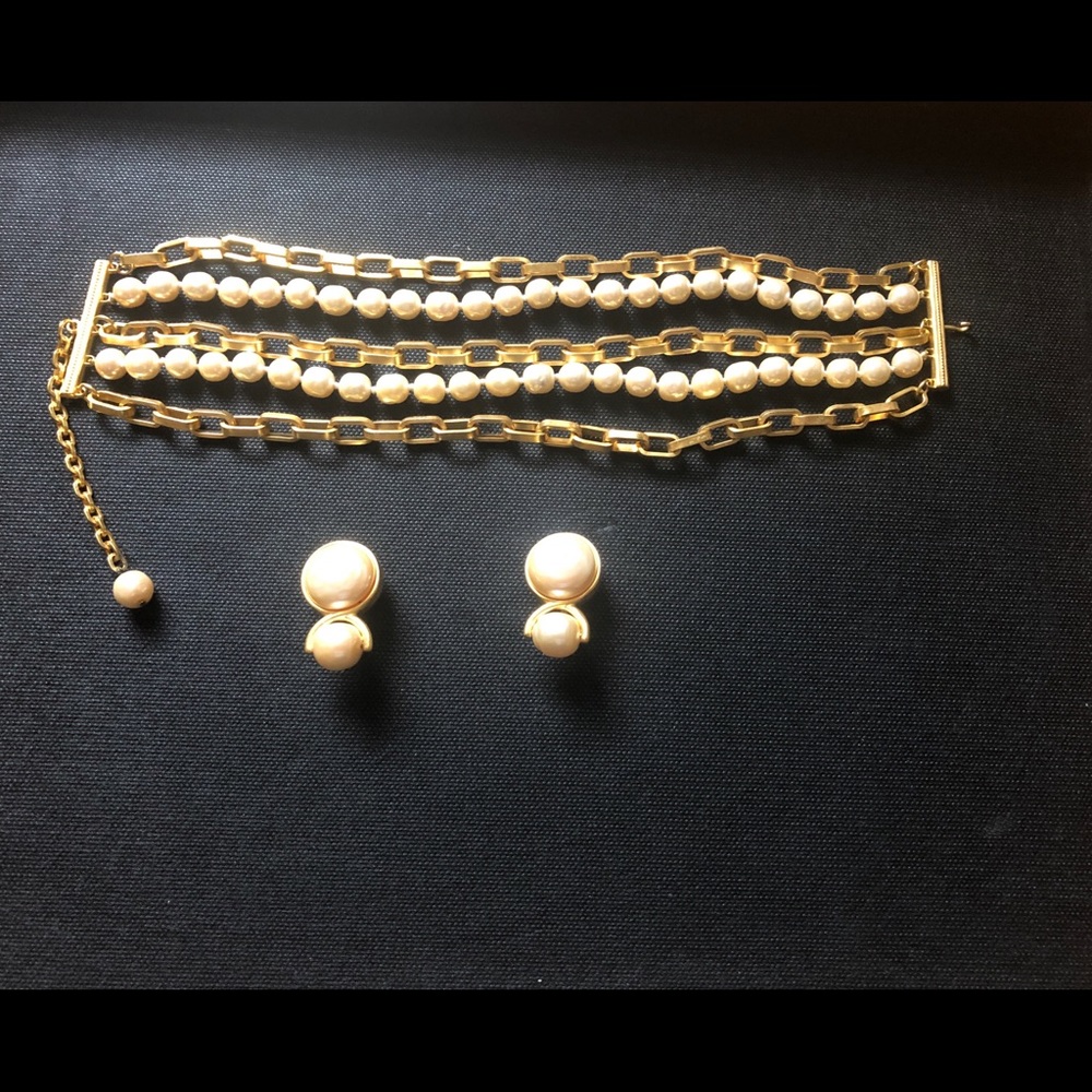 Vintage Karl Lagerfeld chocker and earring set